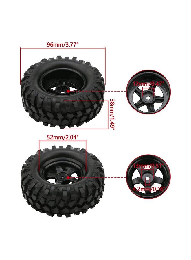 JIUWU Buggy Rubber Tires + 5 Spoke Wheel Rim For Rc Hsp 1:10 Off Road Pack Of 4 - Image 4