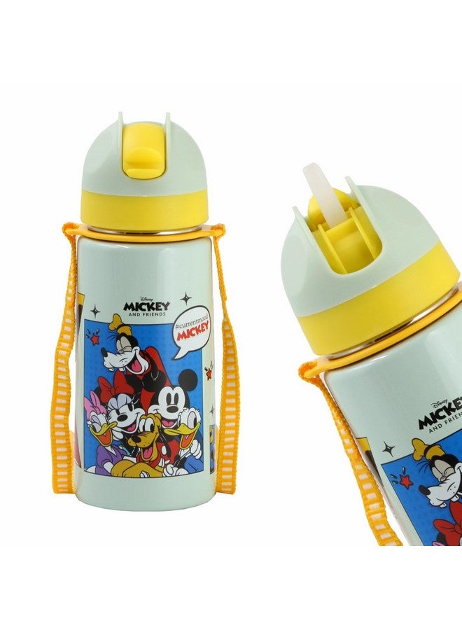 SKI Homeware TANGO Stainless Steel-304 grade Water Bottle for School, Kids favourite character prints | wide mouth | leak proof sipper | light weight | BPA Free & Food Grade - 550ML (Mickey & Friends) - Image 1