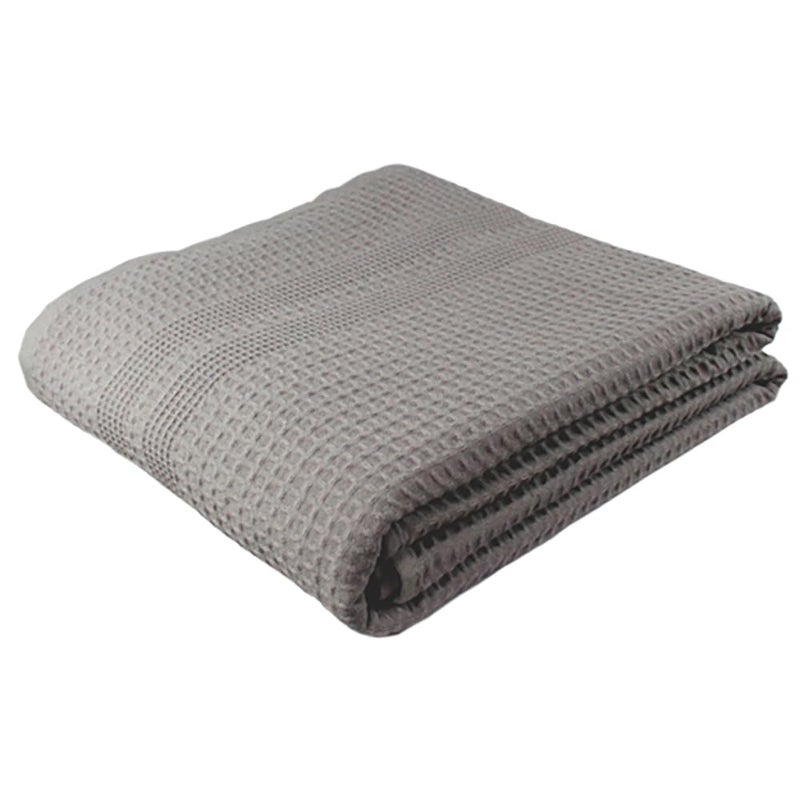 GILDEN TREE Waffle Bath Sheet Large Bath Towels Quick Dry Thin Body Towels 40x80 Oversized Bath Towels for Adults Classic Style Pewter - Image 1