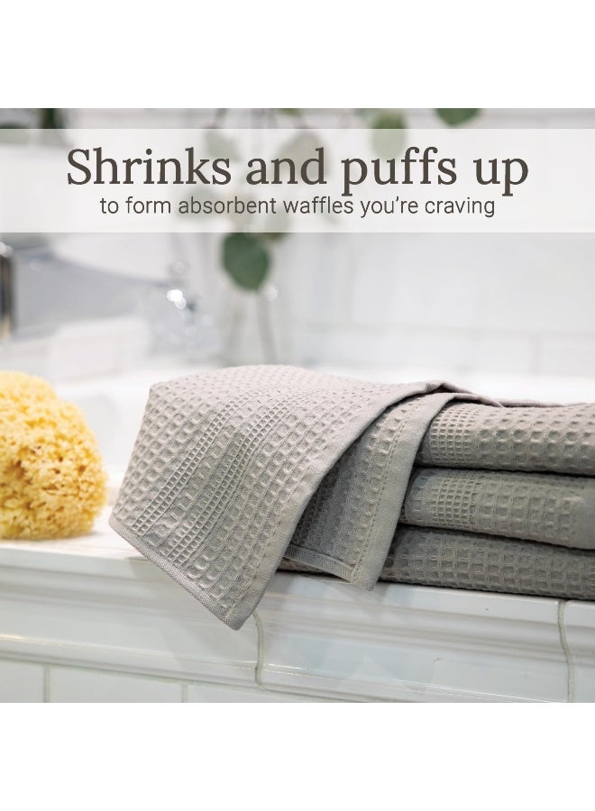 GILDEN TREE Waffle Bath Sheet Large Bath Towels Quick Dry Thin Body Towels 40x80 Oversized Bath Towels for Adults Classic Style Pewter - Image 4