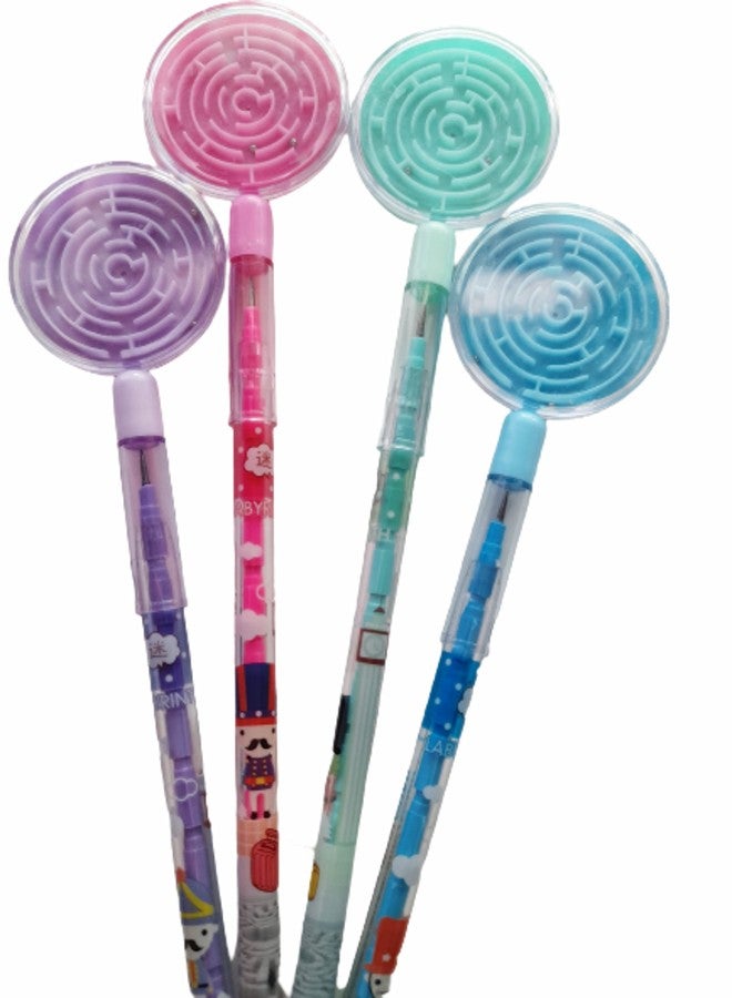 KCR Non Sharpening Pin to Pen Fancy Pencils with Puzzle for School Kids (Set of 4) - Image 4
