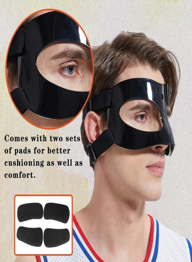 LENASETH Nose Guard for Broken Nose Baseball Softball Basketball Face Mask Adjustable Face Shield Masks with Padding Nose Guard Protects Nose and Eye from Injury for Men and Women Black - Image 3