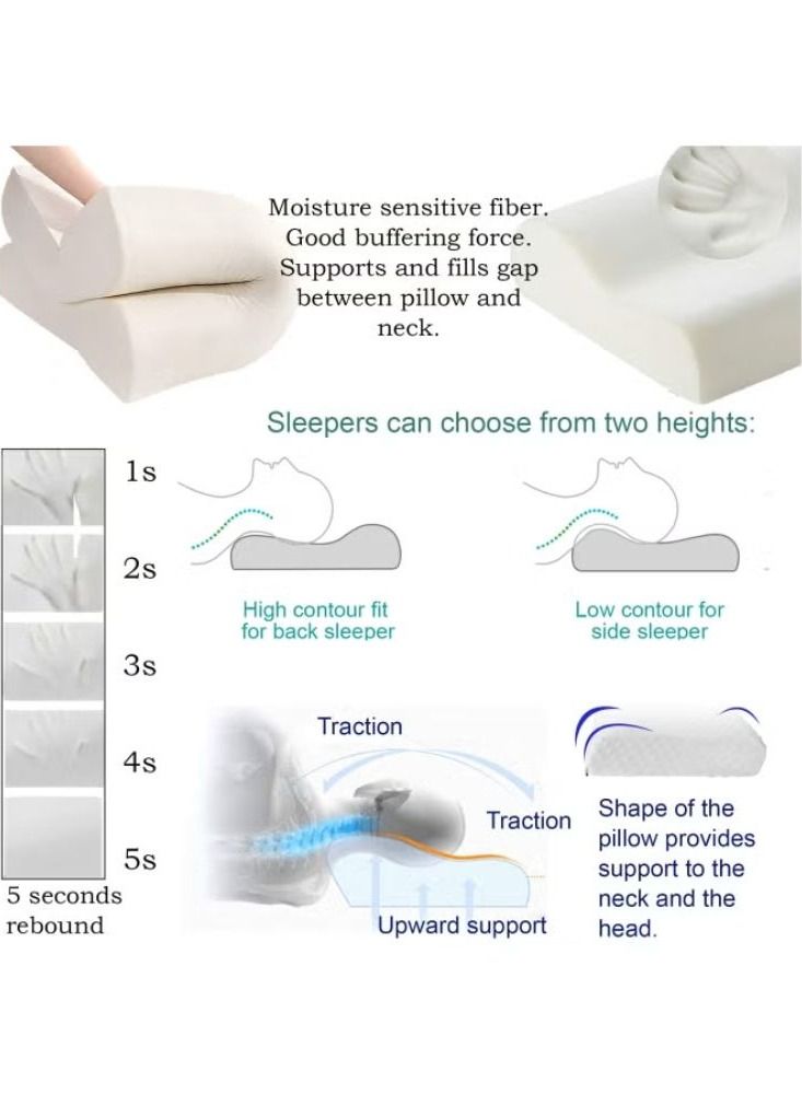 Cervical Orthopedic Memory Foam Ergonomic Contour Pillow For Neck Support and Pain Relief - Image 3