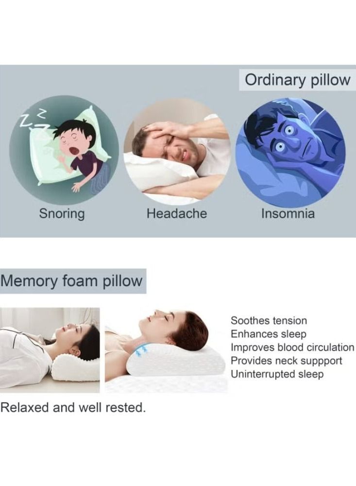 Cervical Orthopedic Memory Foam Ergonomic Contour Pillow For Neck Support and Pain Relief - Image 2
