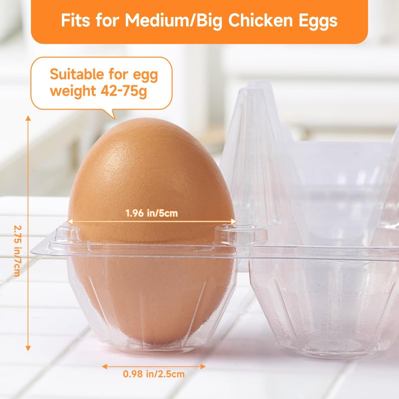 DecarDamai 100 Pack 3x4 Plastic Egg Cartons Cheap Bulk 12 Count Clear, Reusable & Sturdy Design Eggs Carton Bulk Perfect for Family, Farm, Markets, Display (Egg Storage Containers) - Image 3
