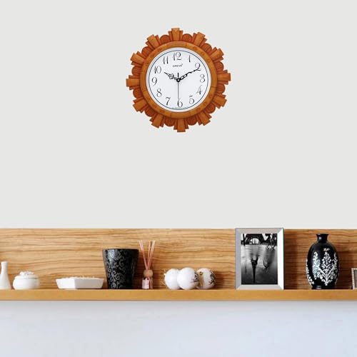 Oreva Plastic Vintage Wall Clock (Brown, 32 X 4 X 32 Cm) - Analog - Image 5