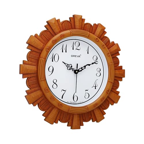 Oreva Plastic Vintage Wall Clock (Brown, 32 X 4 X 32 Cm) - Analog - Image 2