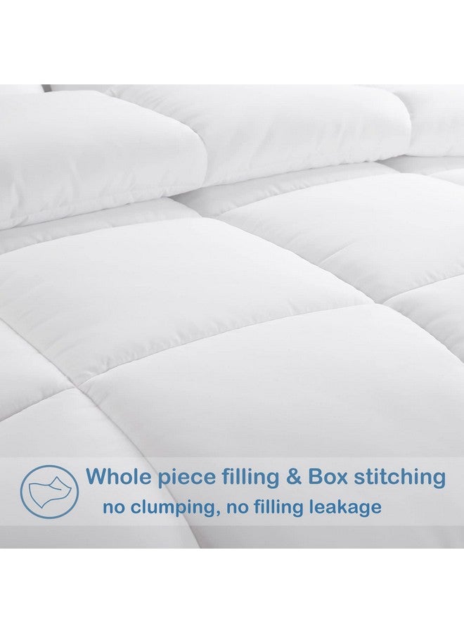 EASELAND All Season Twin/Twin XL Size Soft Quilted Down Alternative Comforter Reversible Duvet Insert with Corner Tabs,Winter Summer Warm Fluffy,White,64x88 inches - Image 3