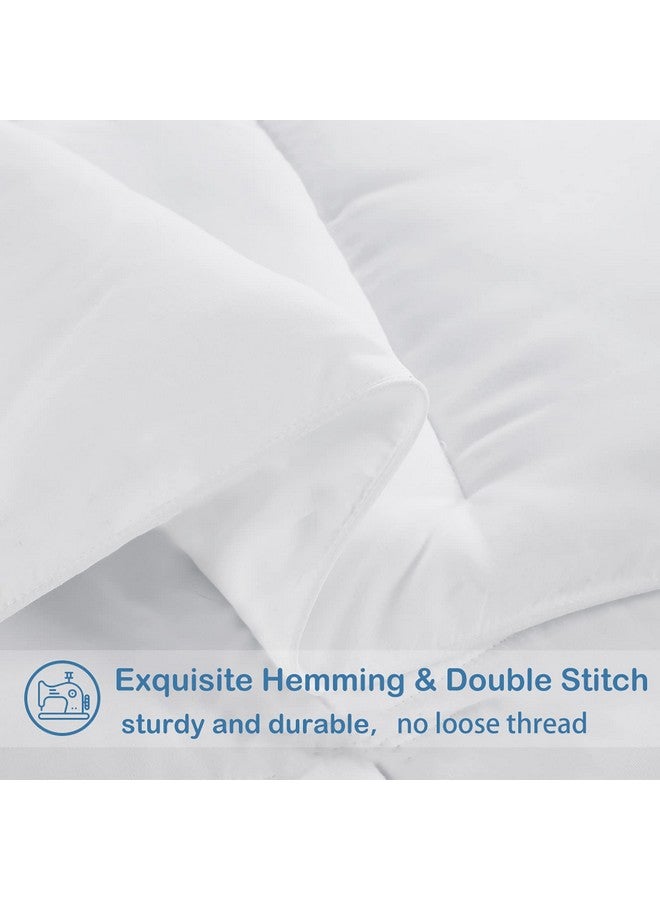 EASELAND All Season Twin/Twin XL Size Soft Quilted Down Alternative Comforter Reversible Duvet Insert with Corner Tabs,Winter Summer Warm Fluffy,White,64x88 inches - Image 5