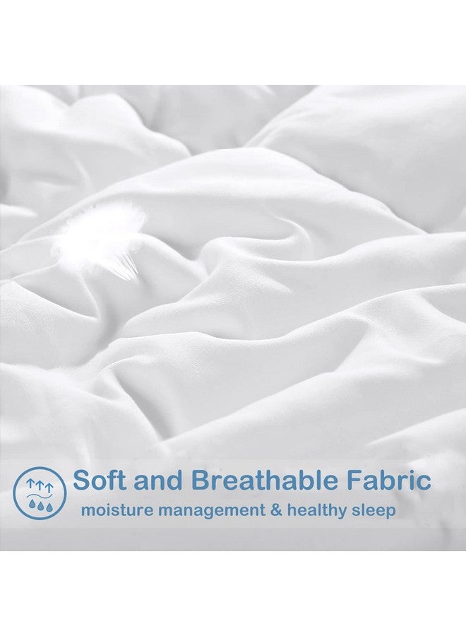 EASELAND All Season Twin/Twin XL Size Soft Quilted Down Alternative Comforter Reversible Duvet Insert with Corner Tabs,Winter Summer Warm Fluffy,White,64x88 inches - Image 4