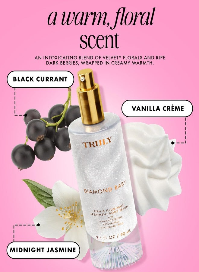 Truly Beauty Diamond Baby Firm & Illuminate Treatment Body Serum | Firming & Brightening Face & Body Serum with Diamond Peptides, Resveratrol & Hyaluronic Acid | 3.1 fl oz - Image 5