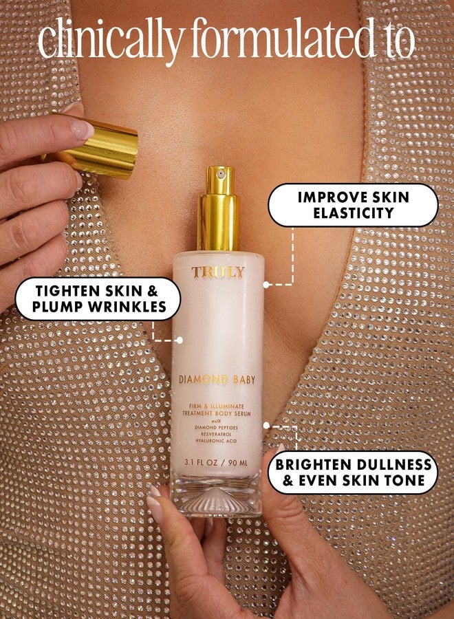 Truly Beauty Diamond Baby Firm & Illuminate Treatment Body Serum | Firming & Brightening Face & Body Serum with Diamond Peptides, Resveratrol & Hyaluronic Acid | 3.1 fl oz - Image 3
