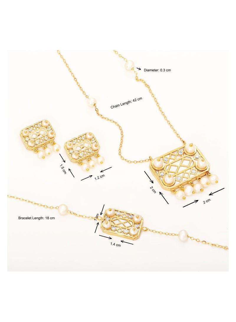 AL ROMAIZAN Sadaf 18K Traditional Gol Set  - Image 2