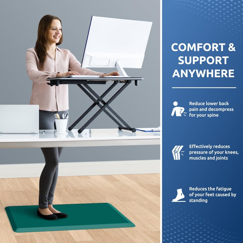 KitchenClouds Kitchen Mat Cushioned Anti Fatigue Rug 17.3"x28" Water Resistant, Non Slip, Standing and Comfort Desk/Floor Mats for House Sink Office (Dark Green) - Image 4