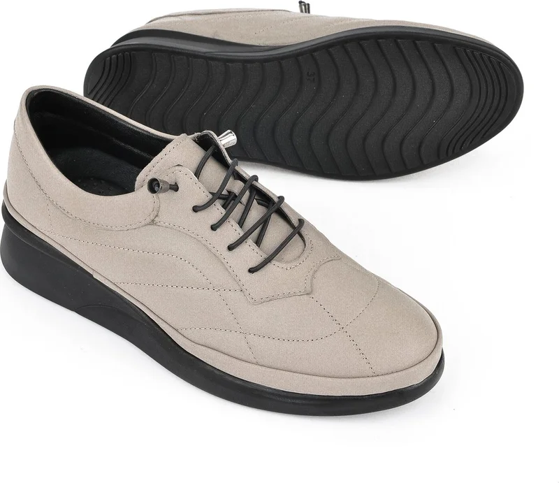 زيا , Women's Genuine Leather Shoes 1431046Z707 Stone