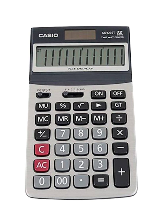 12 Digit Dual Power Calculator Black/White/Grey