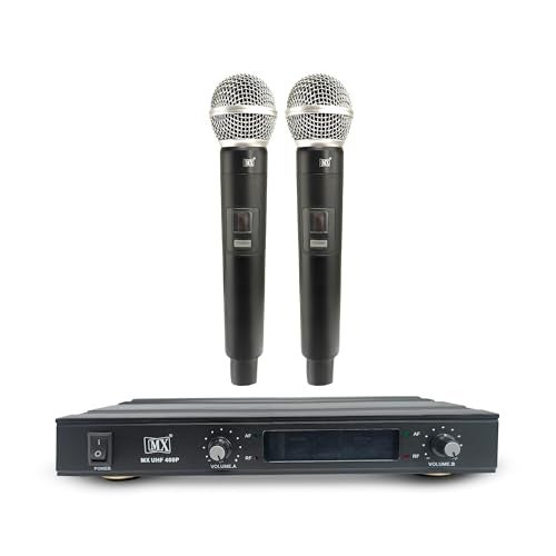 MX UHF Wireless Microphone System Dual Handheld Mics with Digital Display 1 Receiver & 2 Microphone Professional Audio Mic for Events Performances & Presentations - Image 1