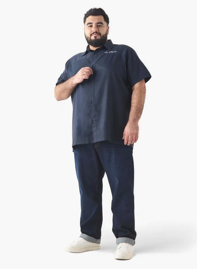 Splash FAV Plus Size Embroidered Collared Shirt