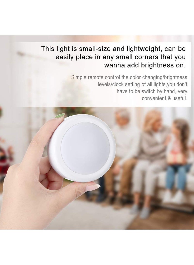 Sweet seven 6 Pack LED Puck Lights with 2 Remote Controls - Battery Powered Wireless Under Cabinet Lighting for Closet, Under Counter, and More 13 Colors Changing Push Lights - Image 2