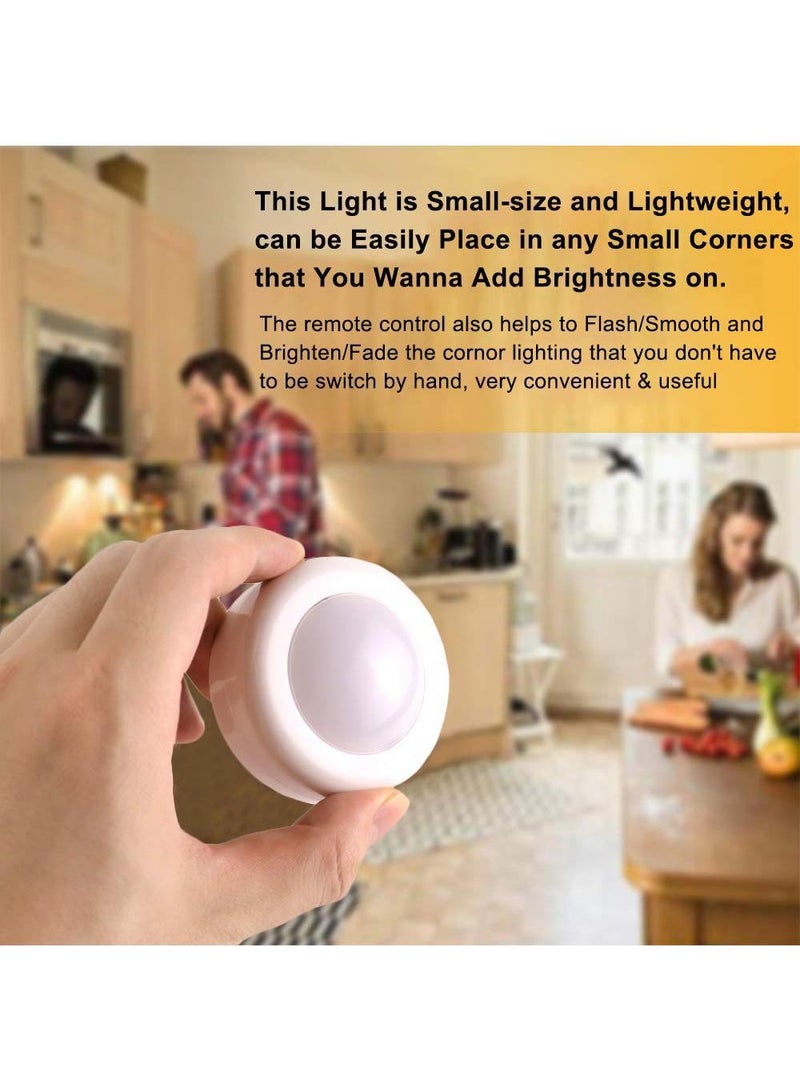 Sweet seven 6 Pack LED Puck Lights with 2 Remote Controls - Battery Powered Wireless Under Cabinet Lighting for Closet, Under Counter, and More 13 Colors Changing Push Lights - Image 5