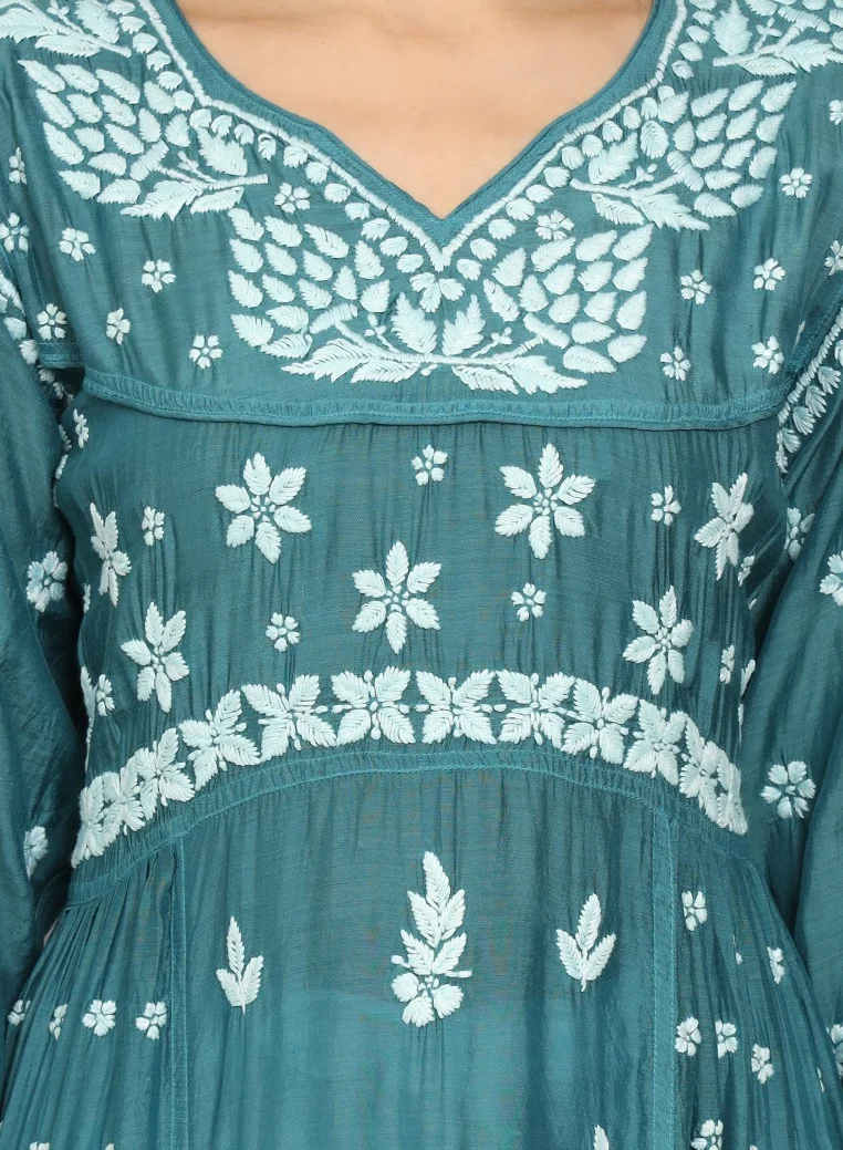 Alaya Women Chikankari Hand Embroidered Muslin Jalabiya-AL4044