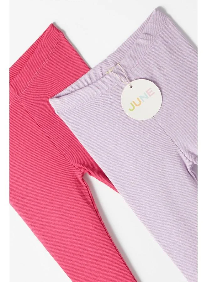 JUNE June Girl's 2-Pack Ribbed Leggings