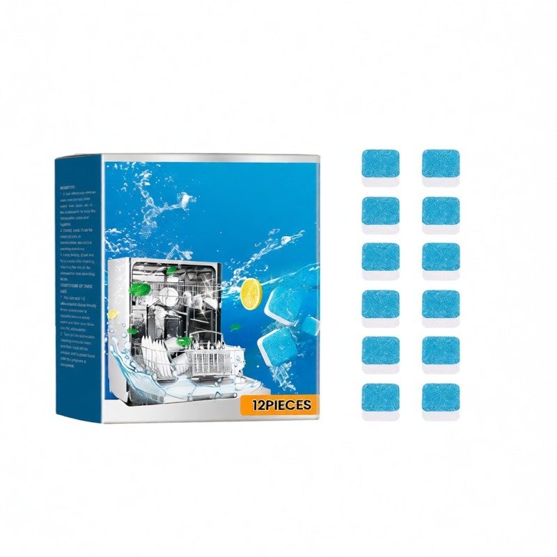 Dishwasher Cleaner Tablets 12 Pcs Effectively Remove Scale Lime And Hard Water - Durable Long-Lasting Deodorizer For Dishwasher Washing Machine - Image 1