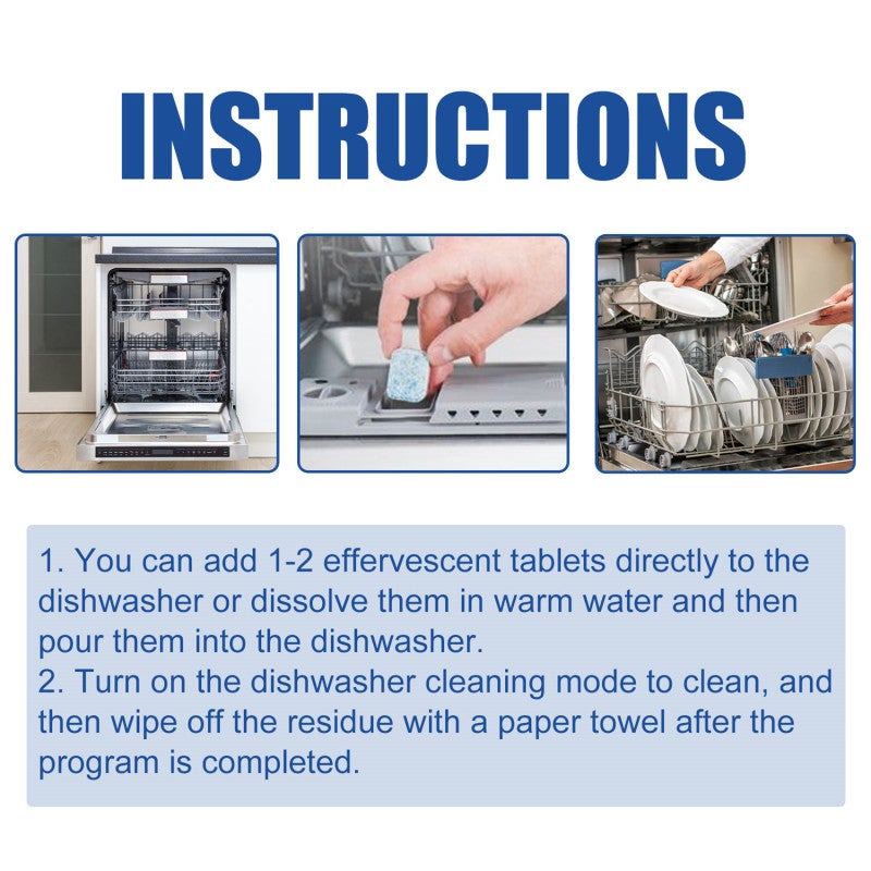 Dishwasher Cleaner Tablets 12 Pcs Effectively Remove Scale Lime And Hard Water - Durable Long-Lasting Deodorizer For Dishwasher Washing Machine - Image 5