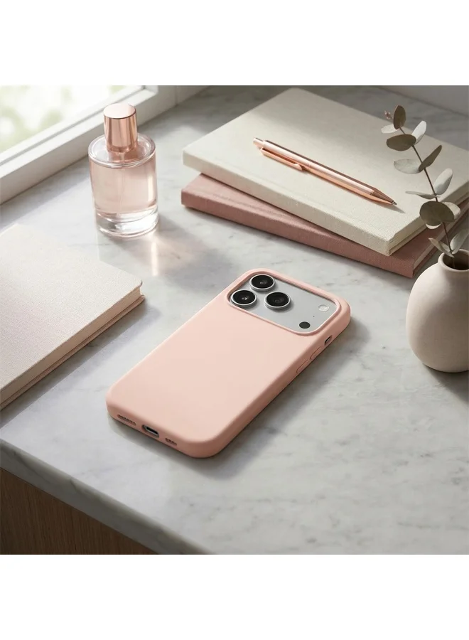 Mobcos Mobcos iPhone 17 Pro Max Pink Elite Logo Mobcos iPhone 17 Pro Max Pink Elite Logo Premium Silicone Magnetic Wireless Charging Case for iPhone | Silky Soft Touch | Military-Grade Shockproof Protection | Strong Magnetic Compatibility | Luxury Slim Cover  | Best Price UAE