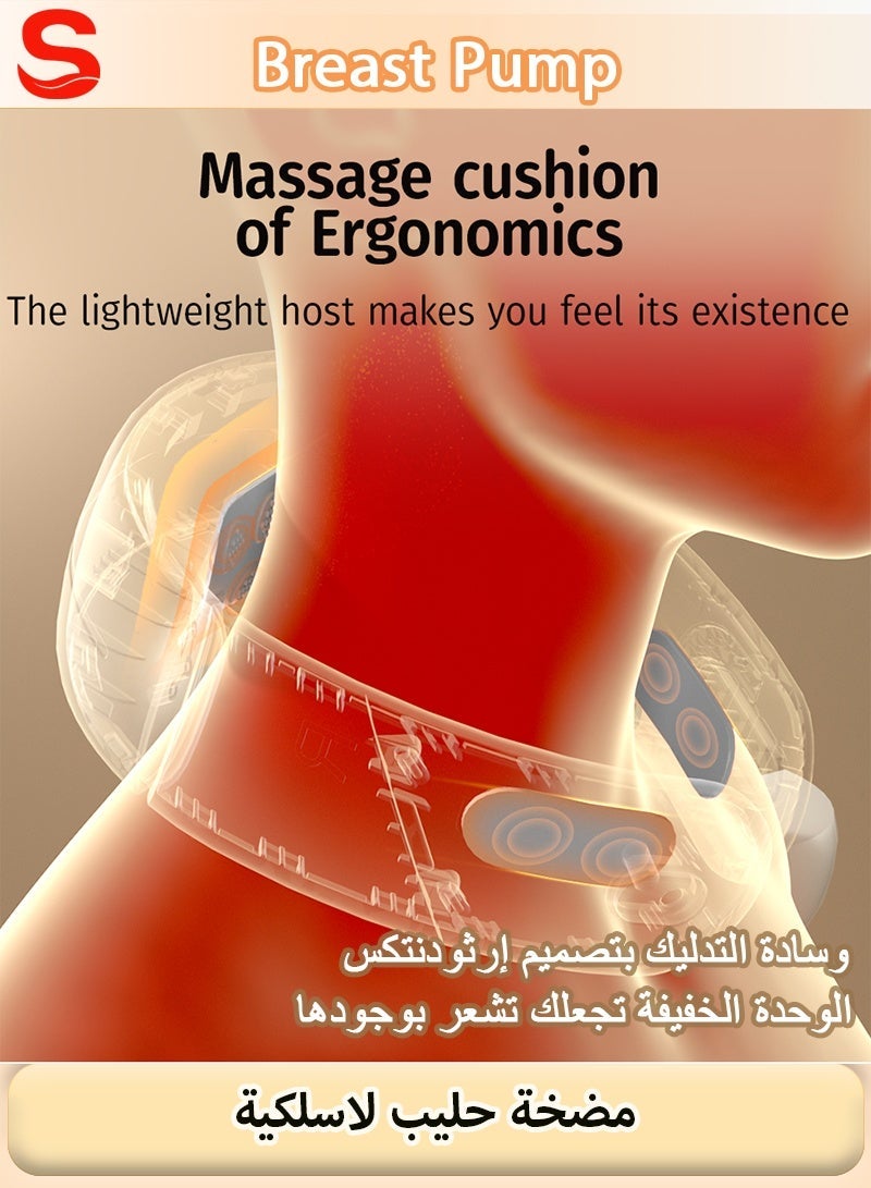 سيرينوفيا مضخة ثدي كهربائية مزدوجة تُرتدى حول الرقبة، تعمل بدون استخدام اليدين، آمنة وغير مؤلمة، شفط قوي، بطارية 1800 مللي أمبير، ضوضاء منخفضة، 3 أوضاع و9 مستويات، مع حواف 21/24 مم - Image 5