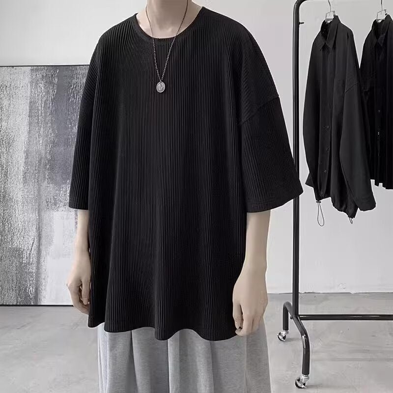 2024 Spring And Solid Color Short-Sleeved T-Shirt Men'S Simple Casual Half-Sleeved Trendy T-Shirt Base Shirt - Image 5