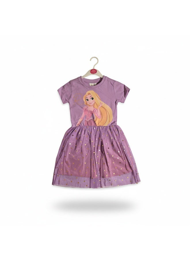 Disney RAPUNZEL - GIRL'S TULLE DRESS 100% COTTON | MESH 100% POLYESTER| - Image 1