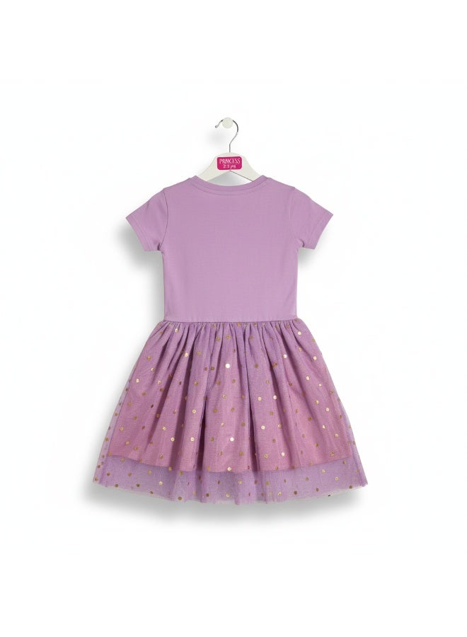 Disney RAPUNZEL - GIRL'S TULLE DRESS 100% COTTON | MESH 100% POLYESTER| - Image 3
