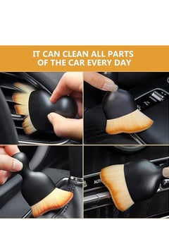 BIGTHREE Car Interior Cleaning Tool Brush with Cover Car Detailing Brushes Auto Interior Soft Hair Removal Brush, Car Brush, Car Cleaning Brush Car Interior Cleaning Tool Brush Scratch Free 2Pcs  - Image 3