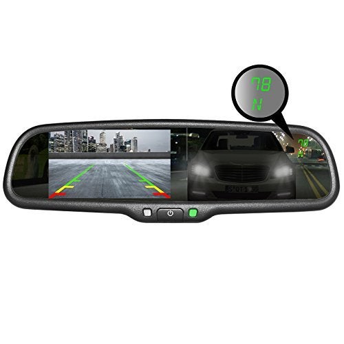 Master Tailgaters 10.5" OEM Rear View Mirror with 4.3" LCD Screen + Dimming + Compass & Temperature | Rearview Universal Fit | Auto Adjusting Brightness LCD | Anti Glare | Original Mirror Replacement - Image 4