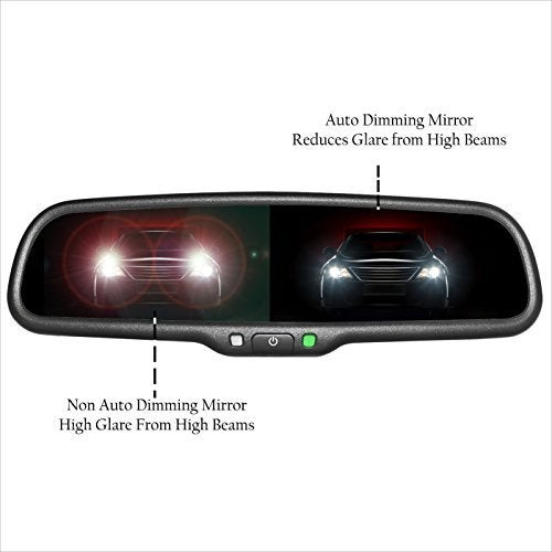 Master Tailgaters 10.5" OEM Rear View Mirror with 4.3" LCD Screen + Dimming + Compass & Temperature | Rearview Universal Fit | Auto Adjusting Brightness LCD | Anti Glare | Original Mirror Replacement - Image 3