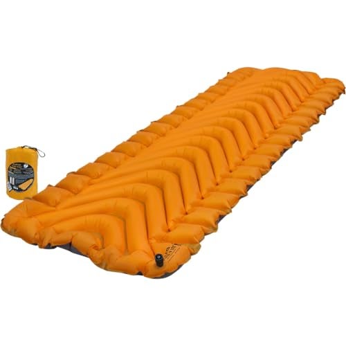 KLYMIT Insulated Static V Lite Inflatable Sleeping Pad | Comfortable, Lightweight, Easy to Inflate, Portable Air Bed for Hiking, Backpacking & Camping — Orange - Image 1