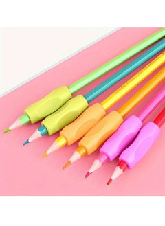 Generic 8pcs Silicone Pen Holder Corrector for Beginners - Ergonomic Grip Writing Skills Adjustment，Ambidextrous Writing Aid for Children and Adults, Soft and Comfortable Rubber(Random Color)  - Image 4