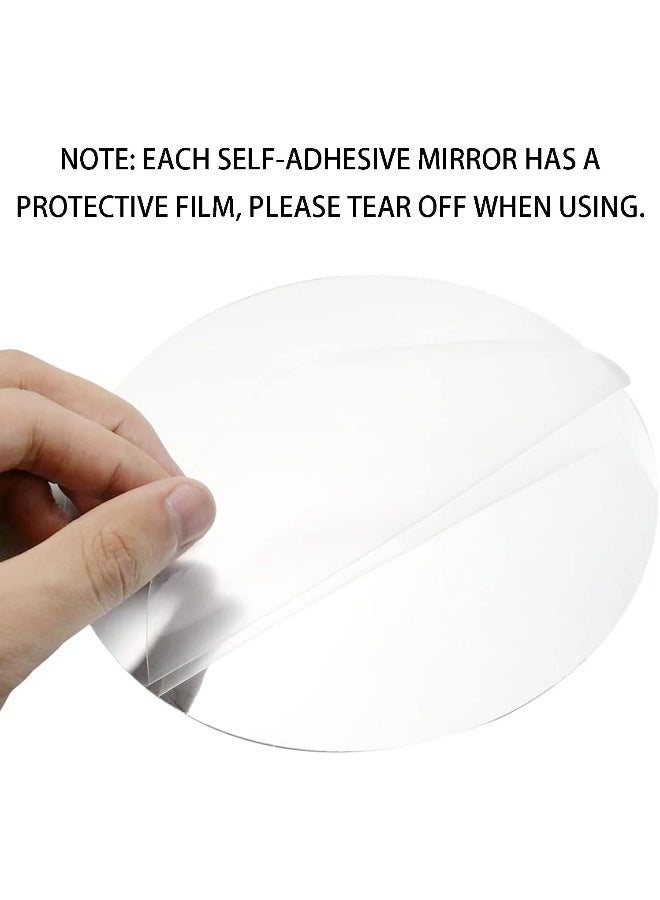 TPGP 10 Pcs HD Mirror Wall 10cm Self Adhesive Glass Mirror Frameless Circle Bathroom Mirror Stick on Bathroom Mirror for Bathroom, Bedroom, Living Room, Door  - Image 4