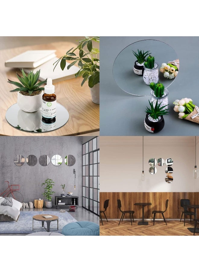 TPGP 10 Pcs HD Mirror Wall 10cm Self Adhesive Glass Mirror Frameless Circle Bathroom Mirror Stick on Bathroom Mirror for Bathroom, Bedroom, Living Room, Door  - Image 5
