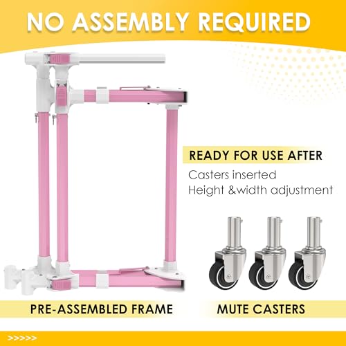 GanFindX Folding Skater Aid for Kids Roller Skating, Aluminum Roller Skate Trainer for Children Toddler Adjustable Height Training Walker (Pink - Image 4