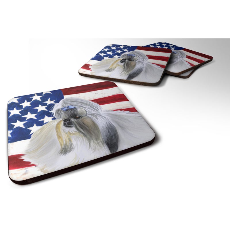 Caroline's Treasures ""Caroline's Treasures Shih Tzu Patriotic Decorative coasters  Multicolor"" 