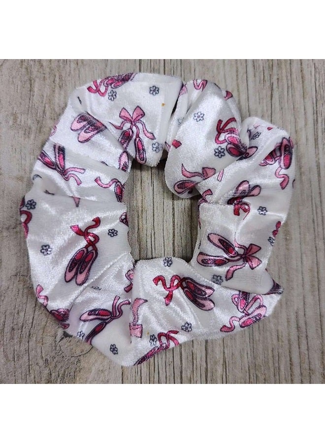 Sportybella Dance Scrunchie - Girls Dance Hair Accessories- Dancer Premium Velvet Elastic Scrunchie - Gift For Dancers (Ballet Slippers) - Image 2