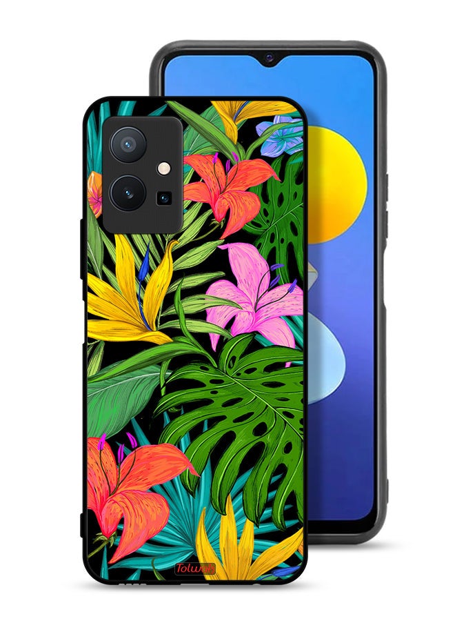Tolwak Vivo T1 5G Protective Case Cover Pattern Tropical Flowers Leaves - Image 1