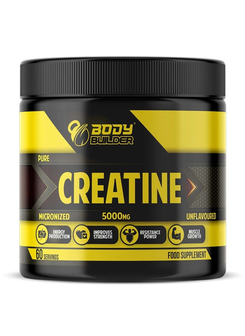 Body Builder Creatine 5000mg 60 Servings 300g Unflavored  - Image 1