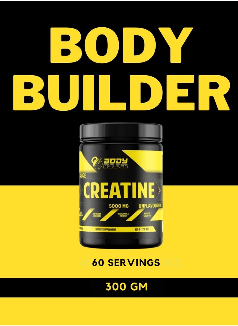 Body Builder - Creatine 5000mg 60 Servings 300g Unflavored - Image 1