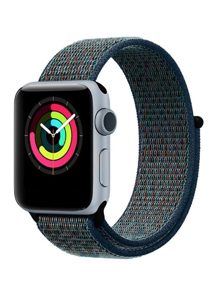 CATANES Apple Watch 42mm 44mm 45mm Nylon Sport Loop Band Compatible with iWatch Series 7/SE/6/5/4/3/2/1 Midnight Fog
