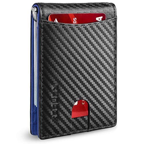 RUNBOX Slim Wallet for Men Genuine Leather RFID Blocking Bifold Minimalist Front Pocket Mens Wallet with Money Clip Thin Gift Box - Image 1