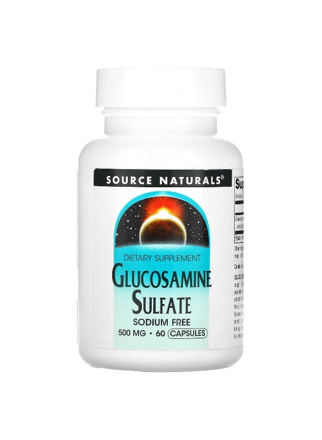 Source Naturals Source Naturals, Glucosamine Sulfate, Sodium Free, 500 mg, 60 Capsules  - Image 1