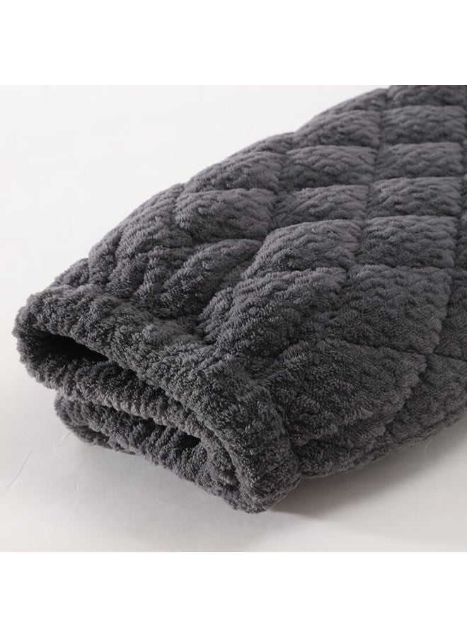 Zisehy Purple Floral Language Men's Three-layer Thickened Warm Coral Fleece Pajamas Autumn Winter High-end Homewear Black Gray L - Image 5